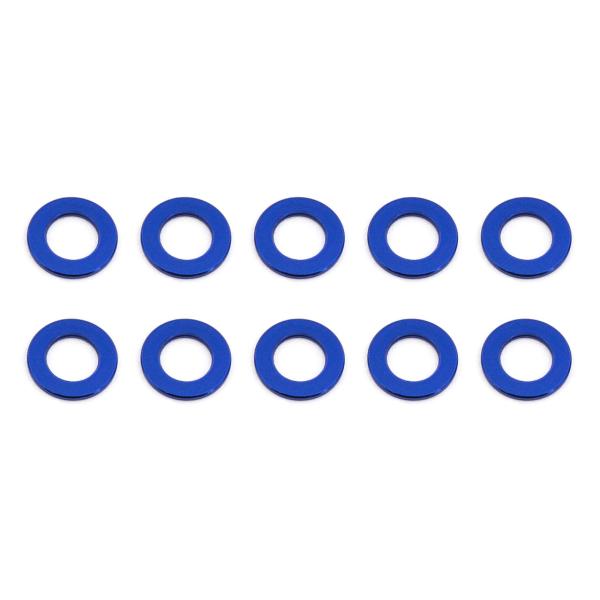 Team Associated Ballstud Washers, 5.5x0.5 mm, blue aluminum